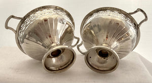 George V Pair of Silver Pedestal Dishes. Birmingham 1930 Henry Matthews. 3.9 troy ounces.