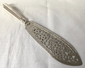 Georgian, George III period, Old Sheffield Plate ornate fish slice, circa 1770.