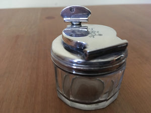 Georgian, George IV, silver and cut glass travelling inkwell. London 1826 Archibald Douglas.