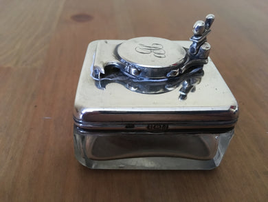 Georgian, George III, silver and cut glass travelling inkwell. London 1819 John Douglas