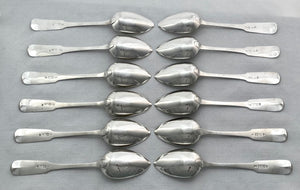 Georgian, George III, Twelve Scottish Silver Tablespoons. Edinburgh 1813 James McKay. 25.7 troy ounces.