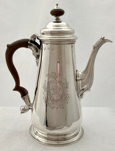 Georgian, George II, Silver Coffee Pot. London 1752 Thomas Whipham. 23 troy ounces.