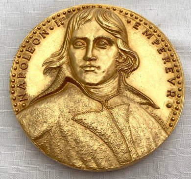 Napoleon Bonaparte Bicentenary Gilt Bronze Medallion.