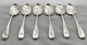 Georgian, George III, Six Scottish Silver Tablespoons. Edinburgh 1799 Francis Howden. 11 troy ounces.