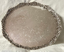 Victorian Large & Ornate Silver Plated Salver. Birmingham circa 1890, Browett Ashberry & Co.