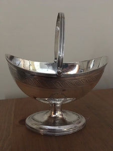 Georgian, George III, silver sugar basket with bale handle. London 1799 Stephen Adams. 5.4 troy ounces.