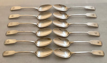 Early Victorian Set of Twelve Silver Teaspoons. London 1845 Samuel Hayne & Dudley Cater. 6.5 troy ounces.