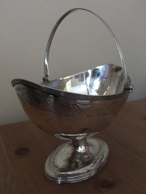 Georgian, George III, silver sugar basket with bale handle. London 1799 Stephen Adams. 5.4 troy ounces.