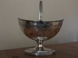 Georgian, George III, silver sugar basket with bale handle. London 1799 Stephen Adams. 5.4 troy ounces.