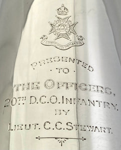 Silver Regimental Mug:  20th Duke of Cambridge's Own Infantry (Brownlow's Punjabis). London 1911 Goldsmiths & Silversmiths. 10.1 troy ounces.
