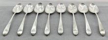 Georgian, George IV, Set of Eight Scottish Silver Dessert Spoons. Edinburgh 1823 Alexander Henderson & J. Hay. 6 troy ounces.
