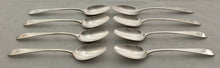 Georgian, George IV, Set of Eight Scottish Silver Dessert Spoons. Edinburgh 1823 Alexander Henderson & J. Hay. 6 troy ounces.