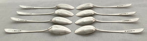 Georgian, George IV, Set of Eight Scottish Silver Dessert Spoons. Edinburgh 1823 Alexander Henderson & J. Hay. 6 troy ounces.