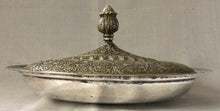 Eastern silver plated ornate entree dish and cover. Circa 19th century.