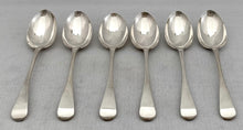 William IV Set of Six Silver Dessert Spoons. York 1832 Barber, Cattle & North. 7.2 troy ounces.