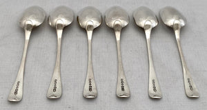 William IV Set of Six Silver Dessert Spoons. York 1832 Barber, Cattle & North. 7.2 troy ounces.