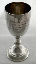 Regimental Silver Trophy Goblet, 88 Brigade Royal Field Artillery. Presented by Captain Sir John Smiley. Birmingham 1918 William Hutton.  3.3 troy ounces.