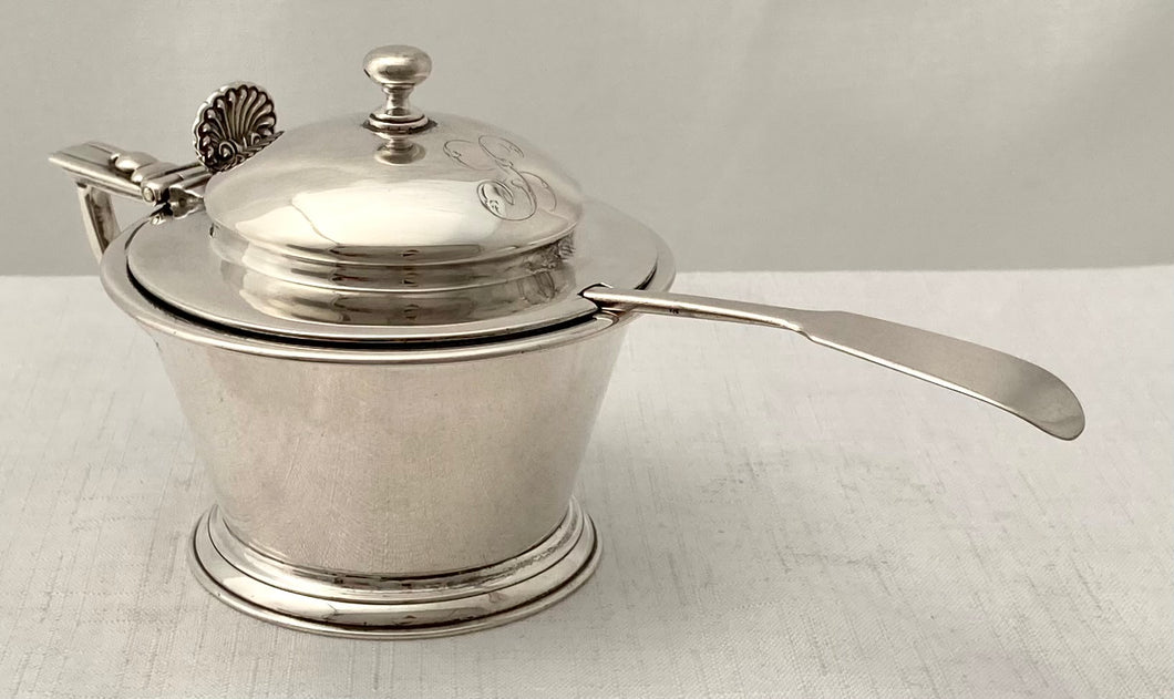 William IV Silver Mustard & Spoon. London 1831 William Bateman II. 5.2 troy ounces.