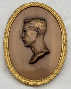 Edward Prince of Wales, later Edward VIII, Bronze Relief Plaque.