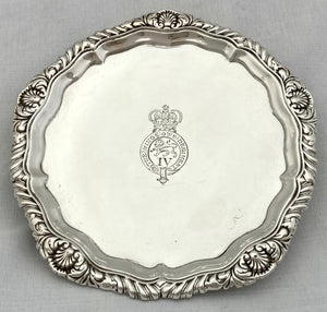 George IV Silver Waiter for 4th (The King’s Own) Regiment of Foot. London 1825 William Bateman I. 10.6 troy ounces.