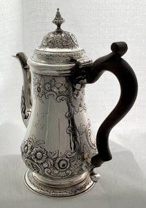 Georgian, George II, Silver Coffee Pot  London 1759 Thomas Whipham & Charles Wright. 23 troy ounces.