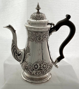 Georgian, George II, Silver Coffee Pot  London 1759 Thomas Whipham & Charles Wright. 23 troy ounces.