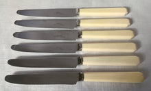 Asprey, cased set of six silver plated and ivory handled tea knives, circa 1930/40's.