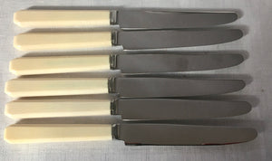 Asprey, cased set of six silver plated and ivory handled tea knives, circa 1930/40's.