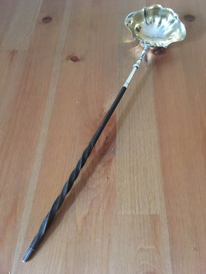 Georgian, George III, silver gilt double lipped toddy ladle. London 1761 David Mowden.