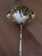 Georgian, George III, silver gilt double lipped toddy ladle. London 1761 David Mowden.