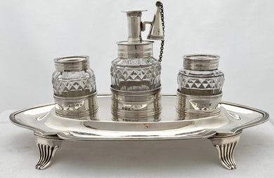 Georgian, George III, Silver Inkstand. London 1799 -1801, John Emes. 14.9 troy ounces.