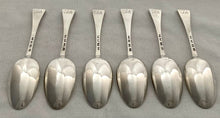 Georgian, George II, Six Silver Hanoverian Pattern Tablespoons. London 1742 Ebenezer Coker. 12 troy ounces.