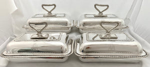 Four Georgian Armorial Old Sheffield Plate Entree Dishes for Edmeades. Circa 1810 - 1820.