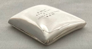 Silver Cigarette Case Presented to Lt. H. West, Royal Navy, HMS Escort, Assisting in the Rescue of SS Athenia Survivors.