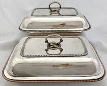 Georgian, George III, Pair of Crested Old Sheffield Plate Entree Dishes, circa 1810 - 1820.