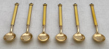 Six Silver Gilt & Guilloche Enamel Demitasse Spoons. David Andersen, Norway.