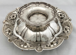 Victorian Chinoiserie Silver Plated Pedestal Fruit Basket. Elkington & Co. 1890.