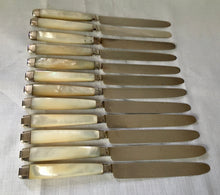 Georgian, George III, Silver & Mother of Pearl Dessert Knives & Forks for Twelve, circa 1810.