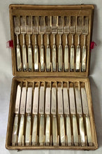 Georgian, George III, Silver & Mother of Pearl Dessert Knives & Forks for Twelve, circa 1810.