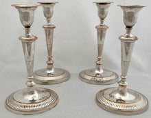 Georgian, George III, Set of Four Old Sheffield Plate Candlesticks, circa 1800.