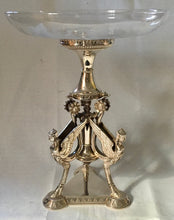 Art Deco Egyptian Revival Silver Plated & Etched Glass Centrepiece.