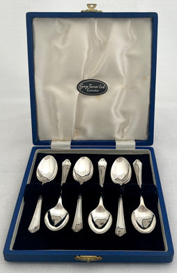 George VI Cased Set of Six Silver Teaspoons. Sheffield 1944 Atkin Brothers. 2.7 troy ounces.