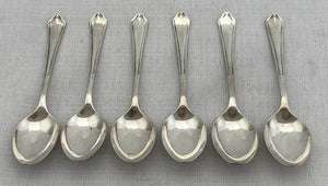 George VI Cased Set of Six Silver Teaspoons. Sheffield 1944 Atkin Brothers. 2.7 troy ounces.