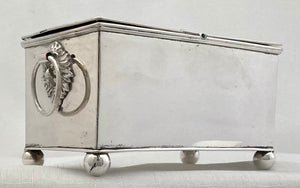 Early Victorian Silver Plate on Copper Desk Box, circa 1850.