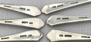 George VI Cased Set of Six Silver Teaspoons. Sheffield 1944 Atkin Brothers. 2.7 troy ounces.