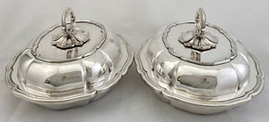 Victorian Pair of Regimental Entree Dishes. Cypher for Harts Militia Regiment. Elkington, Mason & Co. 1854.