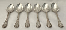 Victorian Set of Six Silver Dessert Spoons. London 1858 George Adams of Chawner & Co. 9.6 troy ounces.