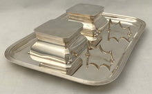 George V Silver Inkstand. Birmingham 1935 Asprey & Co. Ltd. 33.8 troy ounces.