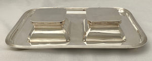 George V Silver Inkstand. Birmingham 1935 Asprey & Co. Ltd. 33.8 troy ounces.