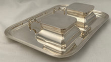 George V Silver Inkstand. Birmingham 1935 Asprey & Co. Ltd. 33.8 troy ounces.